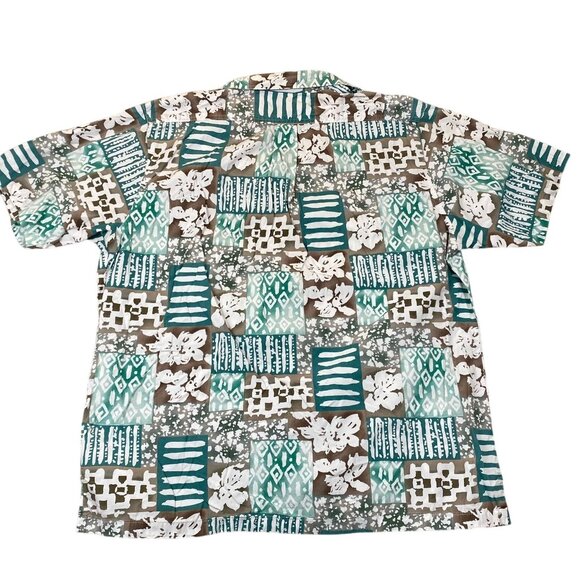 Vintage Weekender Traveler Mens Hawaiian Shirt XL Short Sleeve Button Up Green - Picture 2 of 9